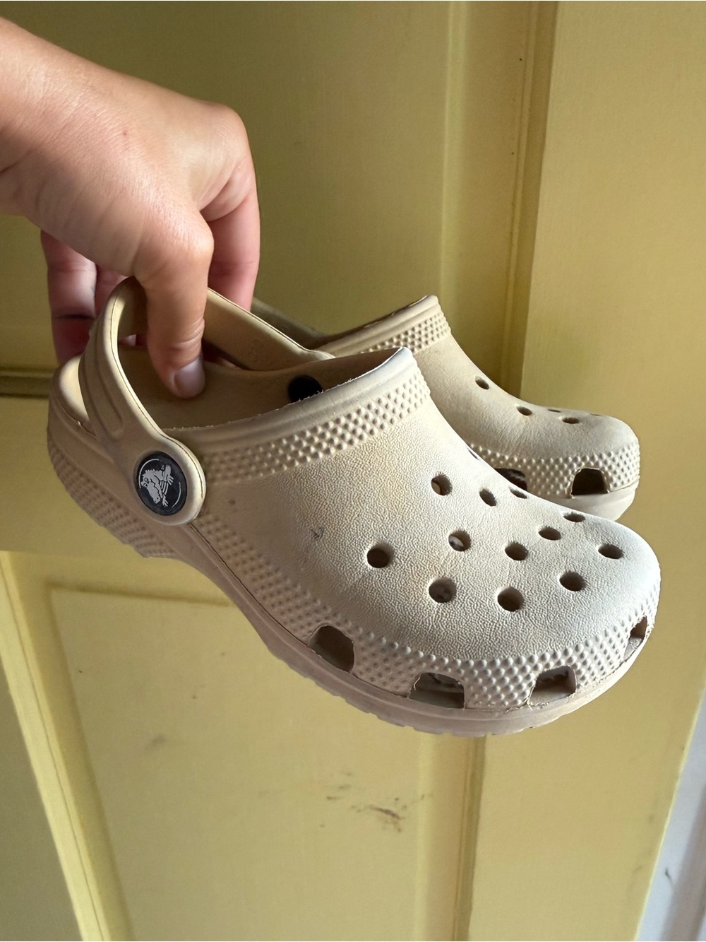 Kids Beige Slip-On Clog Sandals size 10
